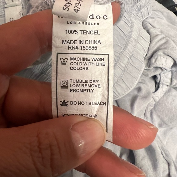 mod o doc Women’s Size XS TENCEL Blue CROPPED Pants Wide Leg W/slit Either Side - Picture 6 of 13